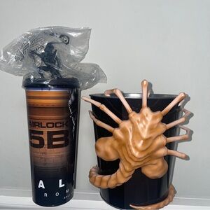 AMC 2024 Alien Romulus Facehugger Tin Popcorn Bucket & Cup With Xenomorph Topper